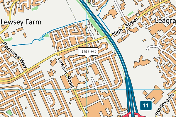 LU4 0EQ map - OS VectorMap District (Ordnance Survey)