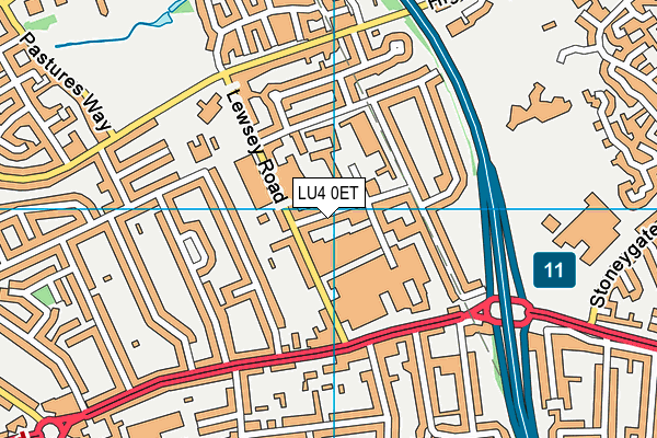 LU4 0ET map - OS VectorMap District (Ordnance Survey)