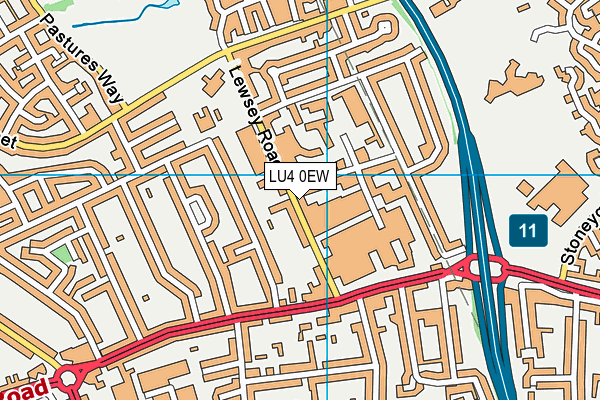 LU4 0EW map - OS VectorMap District (Ordnance Survey)