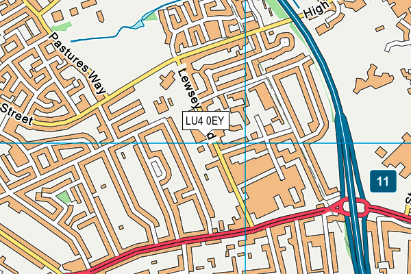 LU4 0EY map - OS VectorMap District (Ordnance Survey)