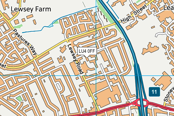 LU4 0FF map - OS VectorMap District (Ordnance Survey)