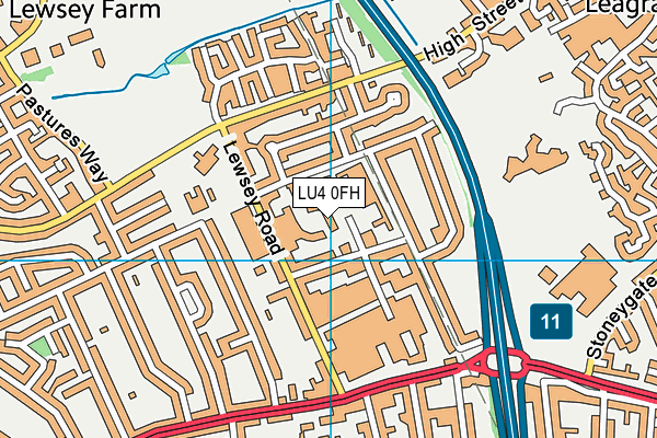 LU4 0FH map - OS VectorMap District (Ordnance Survey)