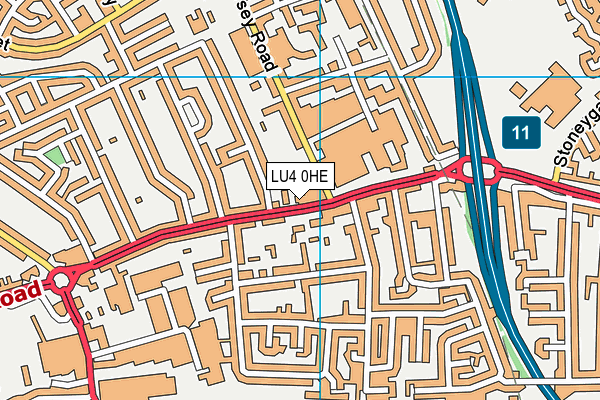 LU4 0HE map - OS VectorMap District (Ordnance Survey)