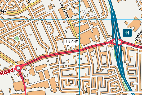 LU4 0HF map - OS VectorMap District (Ordnance Survey)