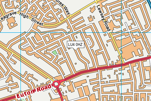 LU4 0HZ map - OS VectorMap District (Ordnance Survey)