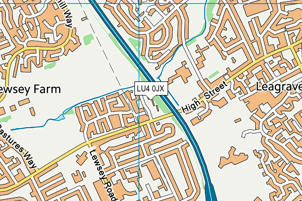 LU4 0JX map - OS VectorMap District (Ordnance Survey)