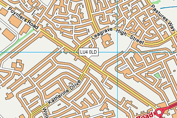 LU4 0LD map - OS VectorMap District (Ordnance Survey)