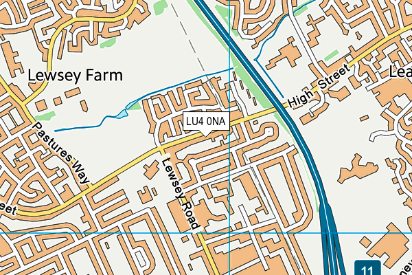 LU4 0NA map - OS VectorMap District (Ordnance Survey)
