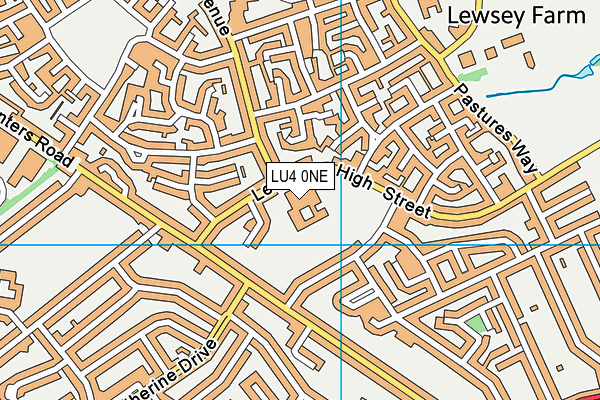 Barnfield West Academy (Closed) map (LU4 0NE) - OS VectorMap District (Ordnance Survey)