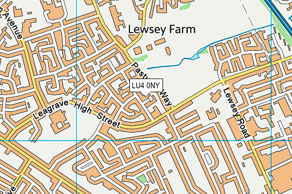 LU4 0NY map - OS VectorMap District (Ordnance Survey)