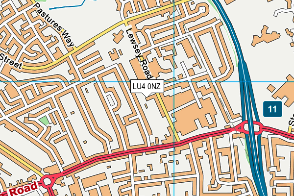 LU4 0NZ map - OS VectorMap District (Ordnance Survey)