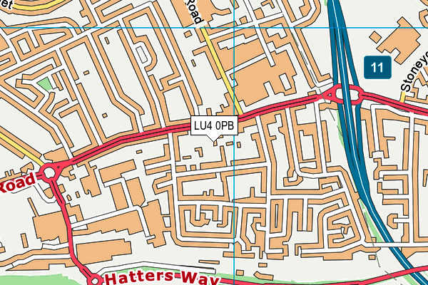 LU4 0PB map - OS VectorMap District (Ordnance Survey)