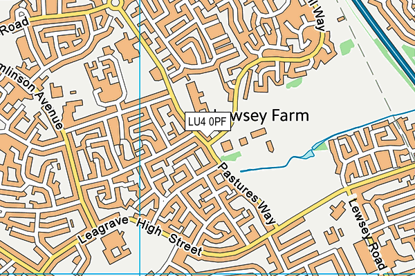 Lewsey Park map (LU4 0PF) - OS VectorMap District (Ordnance Survey)
