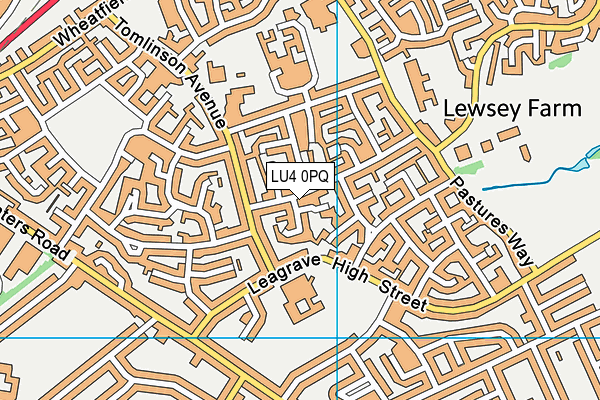 LU4 0PQ map - OS VectorMap District (Ordnance Survey)