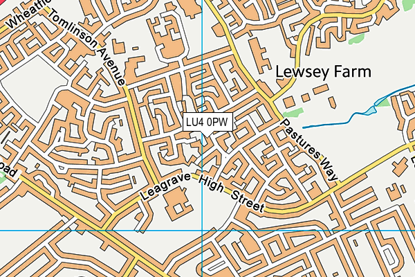 LU4 0PW map - OS VectorMap District (Ordnance Survey)