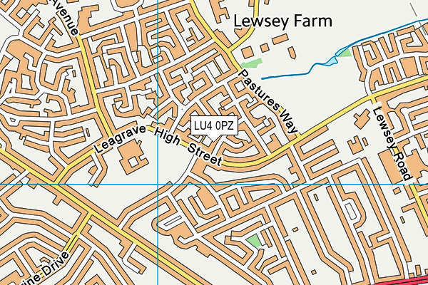 LU4 0PZ map - OS VectorMap District (Ordnance Survey)