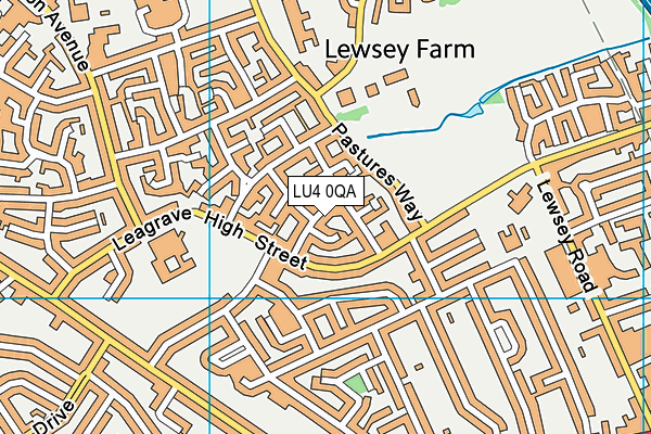 LU4 0QA map - OS VectorMap District (Ordnance Survey)