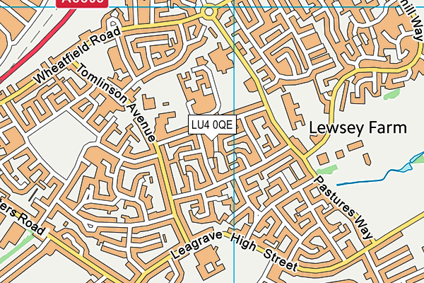 LU4 0QE map - OS VectorMap District (Ordnance Survey)