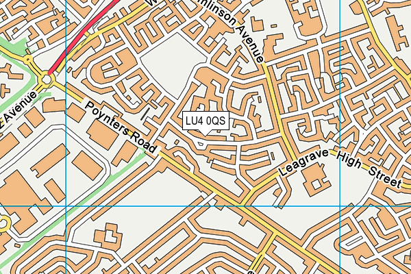 LU4 0QS map - OS VectorMap District (Ordnance Survey)