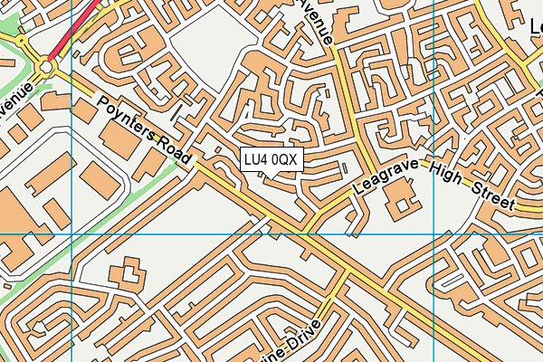 LU4 0QX map - OS VectorMap District (Ordnance Survey)