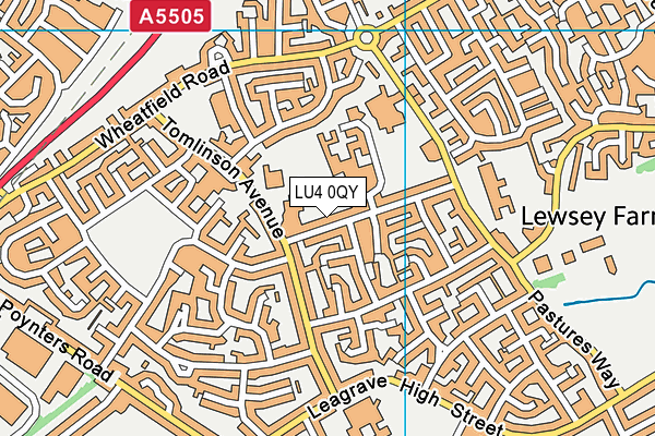 LU4 0QY map - OS VectorMap District (Ordnance Survey)