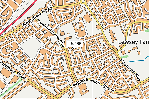 LU4 0RE map - OS VectorMap District (Ordnance Survey)
