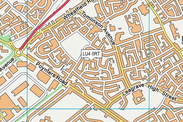 LU4 0RT map - OS VectorMap District (Ordnance Survey)