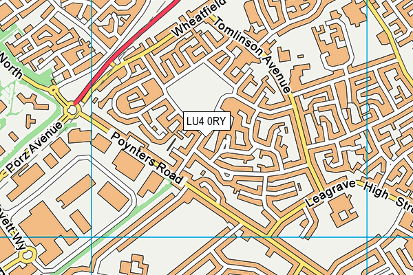 LU4 0RY map - OS VectorMap District (Ordnance Survey)