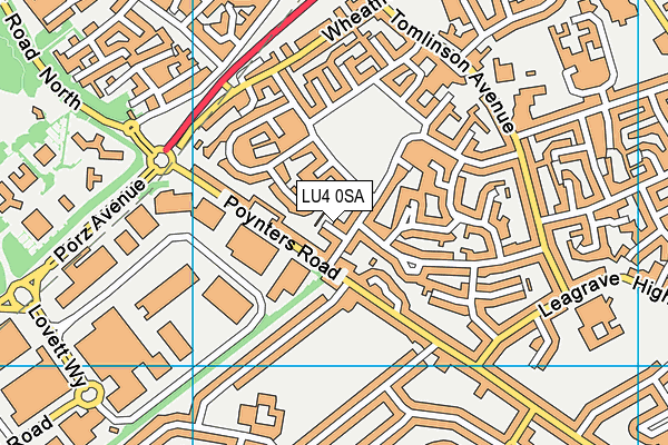 LU4 0SA map - OS VectorMap District (Ordnance Survey)