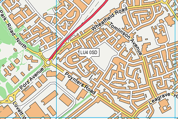 LU4 0SD map - OS VectorMap District (Ordnance Survey)