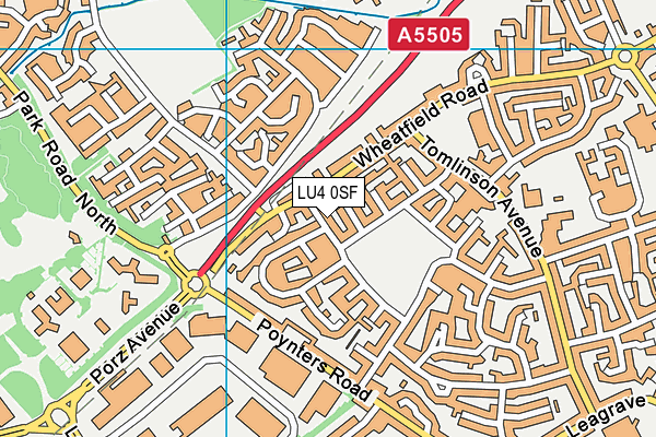 LU4 0SF map - OS VectorMap District (Ordnance Survey)