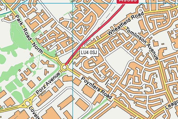 LU4 0SJ map - OS VectorMap District (Ordnance Survey)