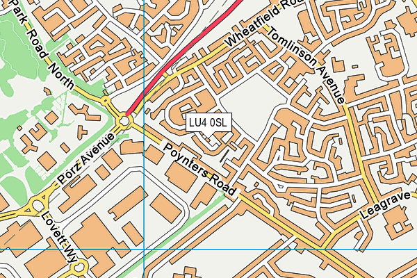 LU4 0SL map - OS VectorMap District (Ordnance Survey)