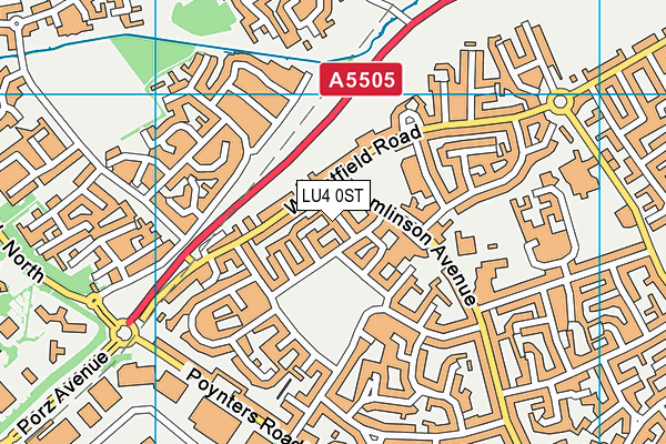 LU4 0ST map - OS VectorMap District (Ordnance Survey)
