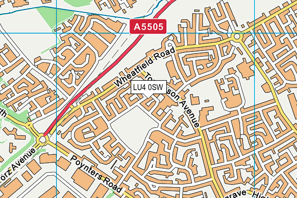LU4 0SW map - OS VectorMap District (Ordnance Survey)