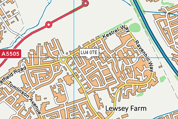 LU4 0TE map - OS VectorMap District (Ordnance Survey)