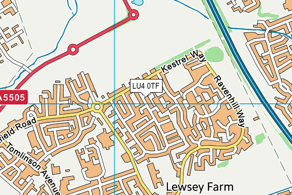 LU4 0TF map - OS VectorMap District (Ordnance Survey)