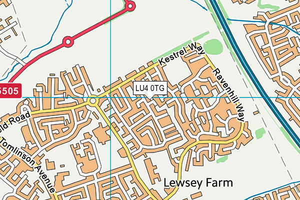 LU4 0TG map - OS VectorMap District (Ordnance Survey)