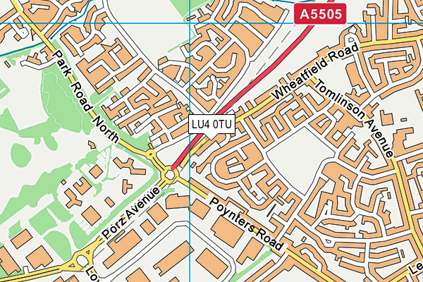 LU4 0TU map - OS VectorMap District (Ordnance Survey)