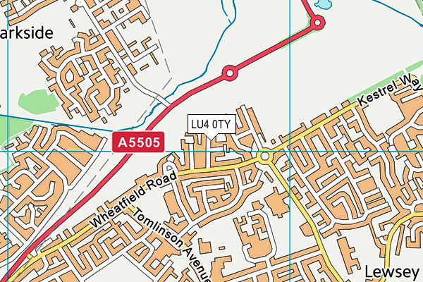 LU4 0TY map - OS VectorMap District (Ordnance Survey)