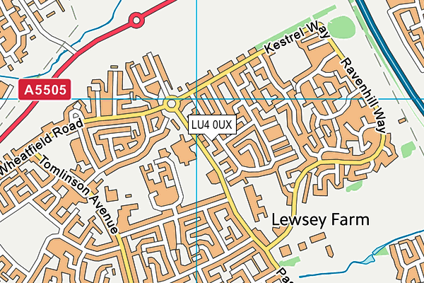 LU4 0UX map - OS VectorMap District (Ordnance Survey)