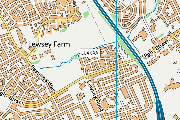 LU4 0XA map - OS VectorMap District (Ordnance Survey)