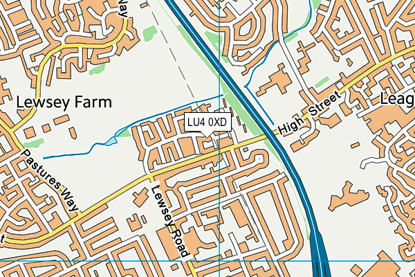 LU4 0XD map - OS VectorMap District (Ordnance Survey)