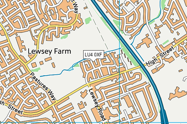 LU4 0XF map - OS VectorMap District (Ordnance Survey)