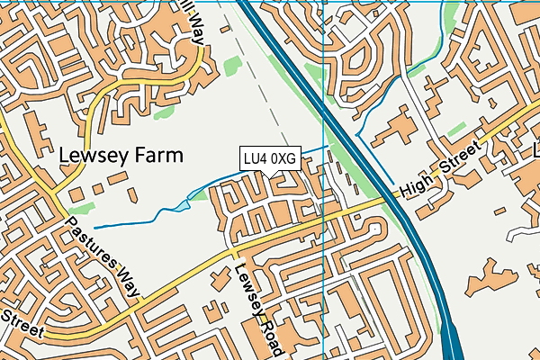LU4 0XG map - OS VectorMap District (Ordnance Survey)