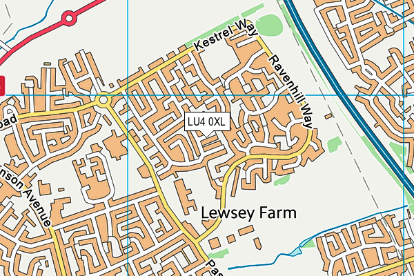 LU4 0XL map - OS VectorMap District (Ordnance Survey)