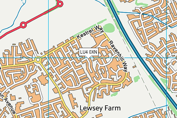 LU4 0XN map - OS VectorMap District (Ordnance Survey)