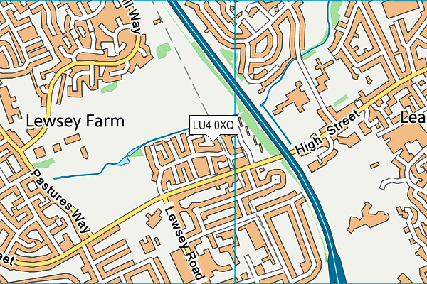 LU4 0XQ map - OS VectorMap District (Ordnance Survey)