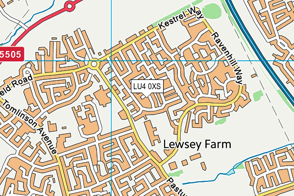 LU4 0XS map - OS VectorMap District (Ordnance Survey)