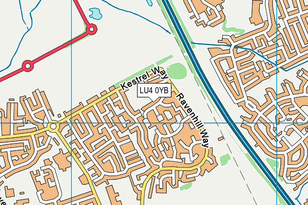 LU4 0YB map - OS VectorMap District (Ordnance Survey)